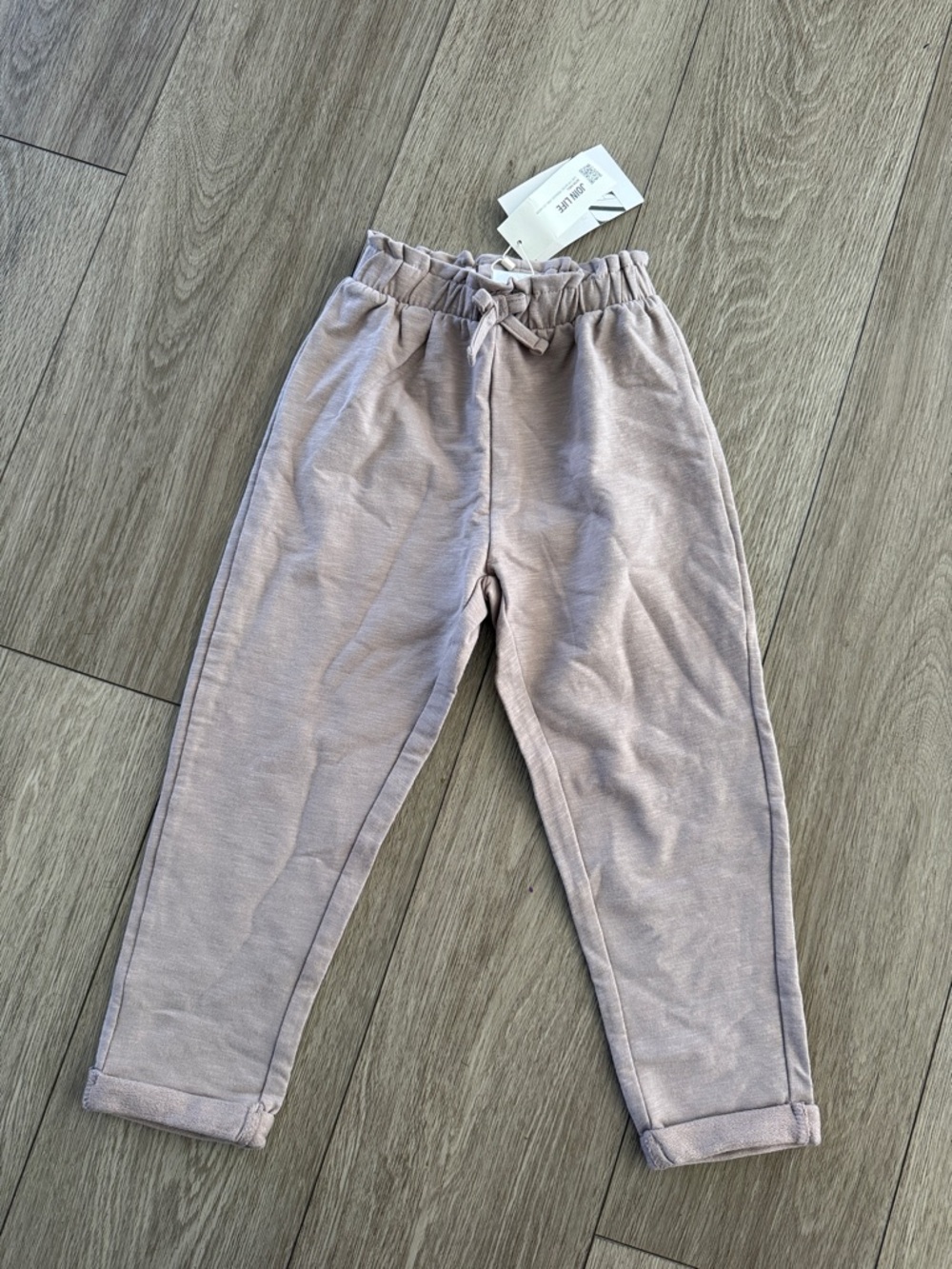 Zara Kids Dusty Mauve Drawstring Joggers NWT size 4-5 years girls